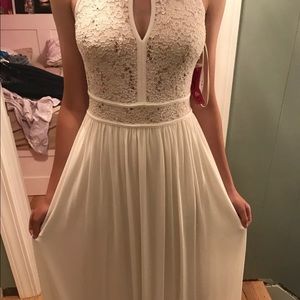 White long prom dress WORN ONCE GREAT CONDITION